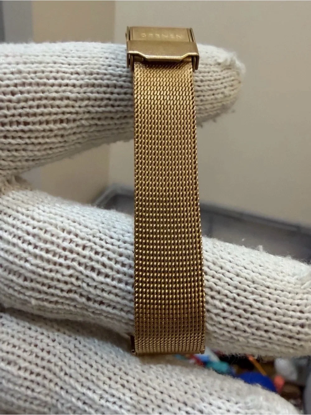 Skagen Grenen M-23SRRW Womens Watch Rose Gold Mesh Band Mother of Pearl Dial